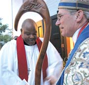 Dallas Wilson and Bishop Lawrence at Consecration of St. Johns